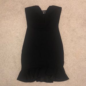 Strapless black minidress